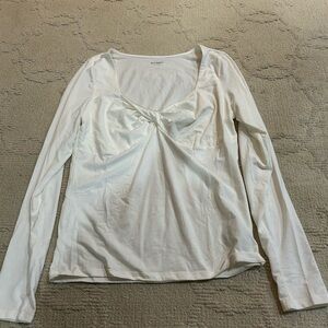 Old Navy Cream Long Sleeve Blouse